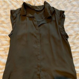 Gray work blouse with button up front. It is like new condition.